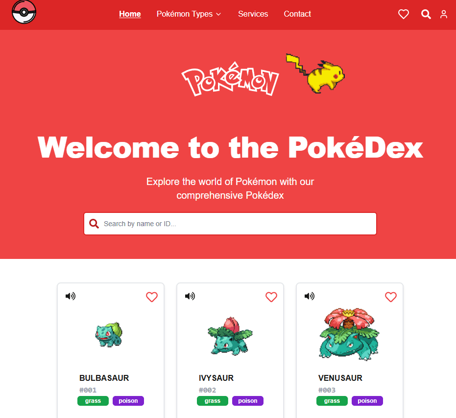 Pokemon pokedex website